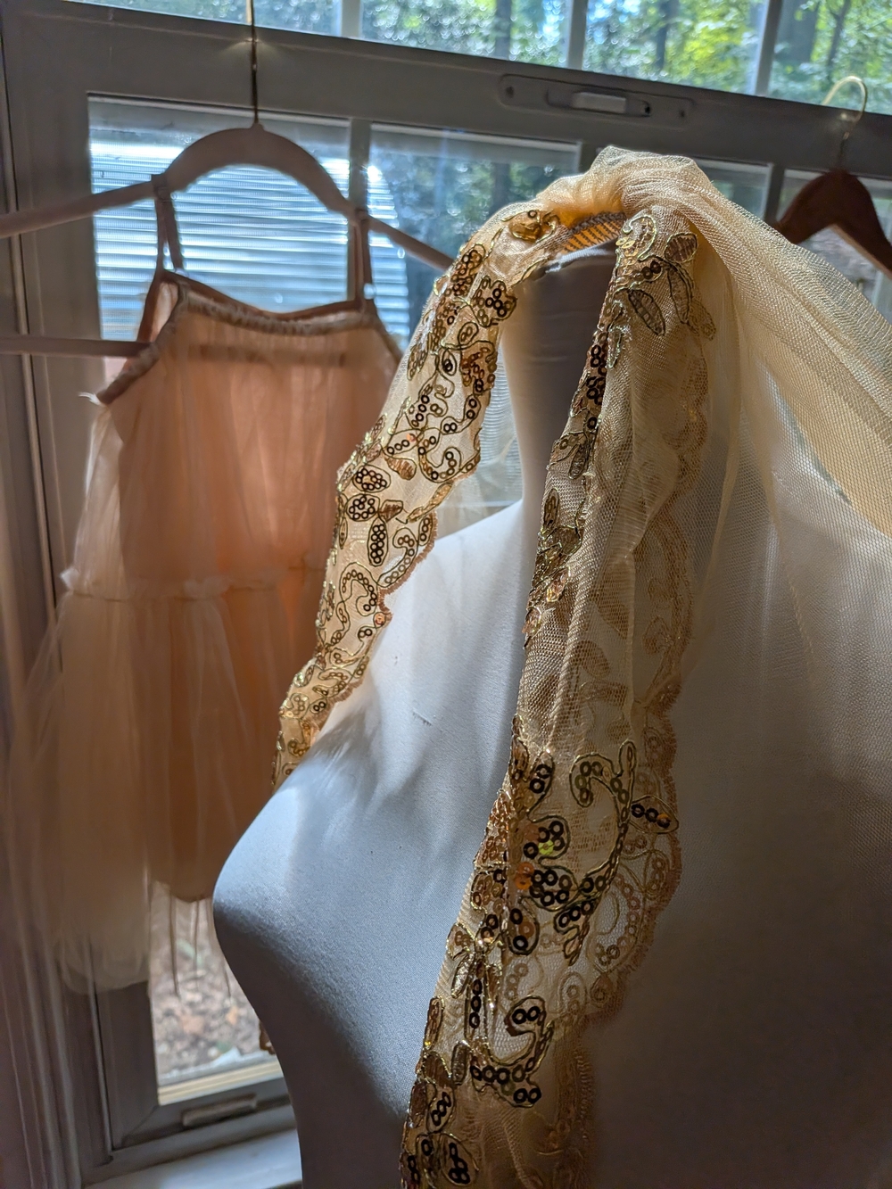 Gold Sequined Veil